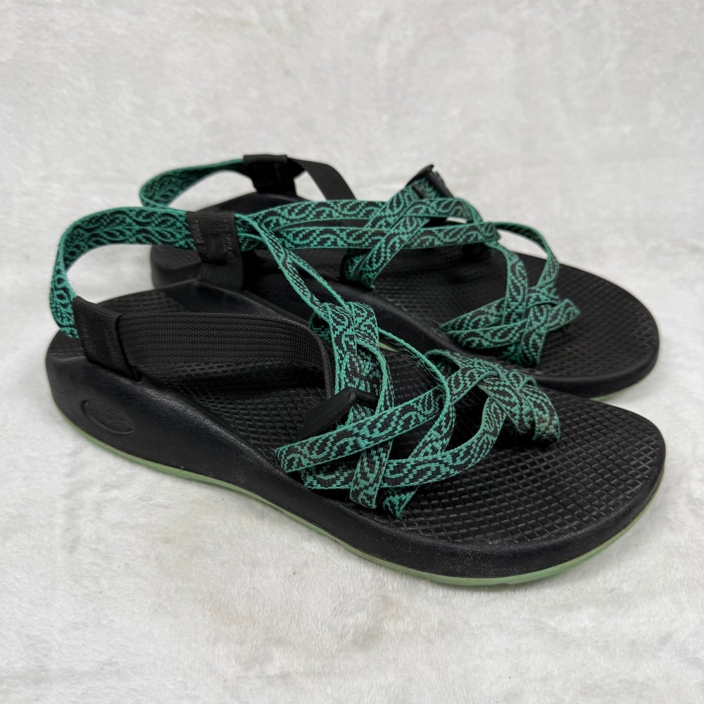 Chaco Z Cloud 2 Womens 9 Sandals Black Green Strappy Toe Loop Hiking J106636